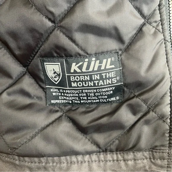 KUHL Kaffe Racer Jacket Charcoal Gray Quilted Full Zip Men L Outdoor Minimalist - Picture 9 of 12